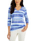Women's Waterview-Stripe 3/4-Sleeve Top
